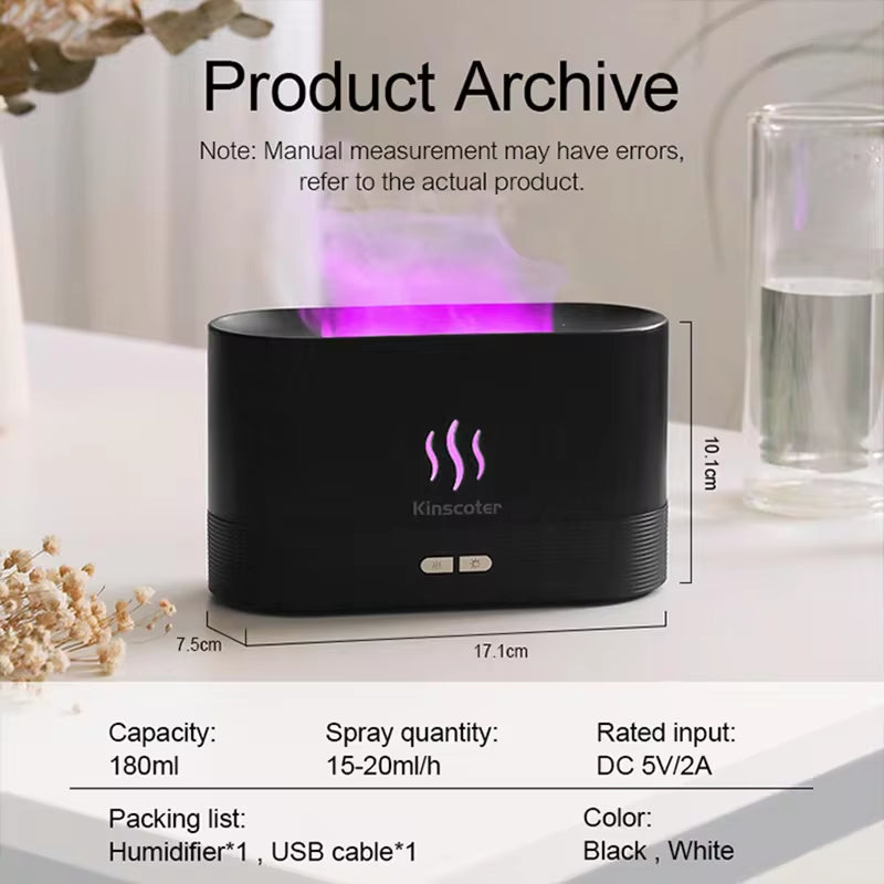 "FlameGlow" Aroma Diffuser & LED Lamp