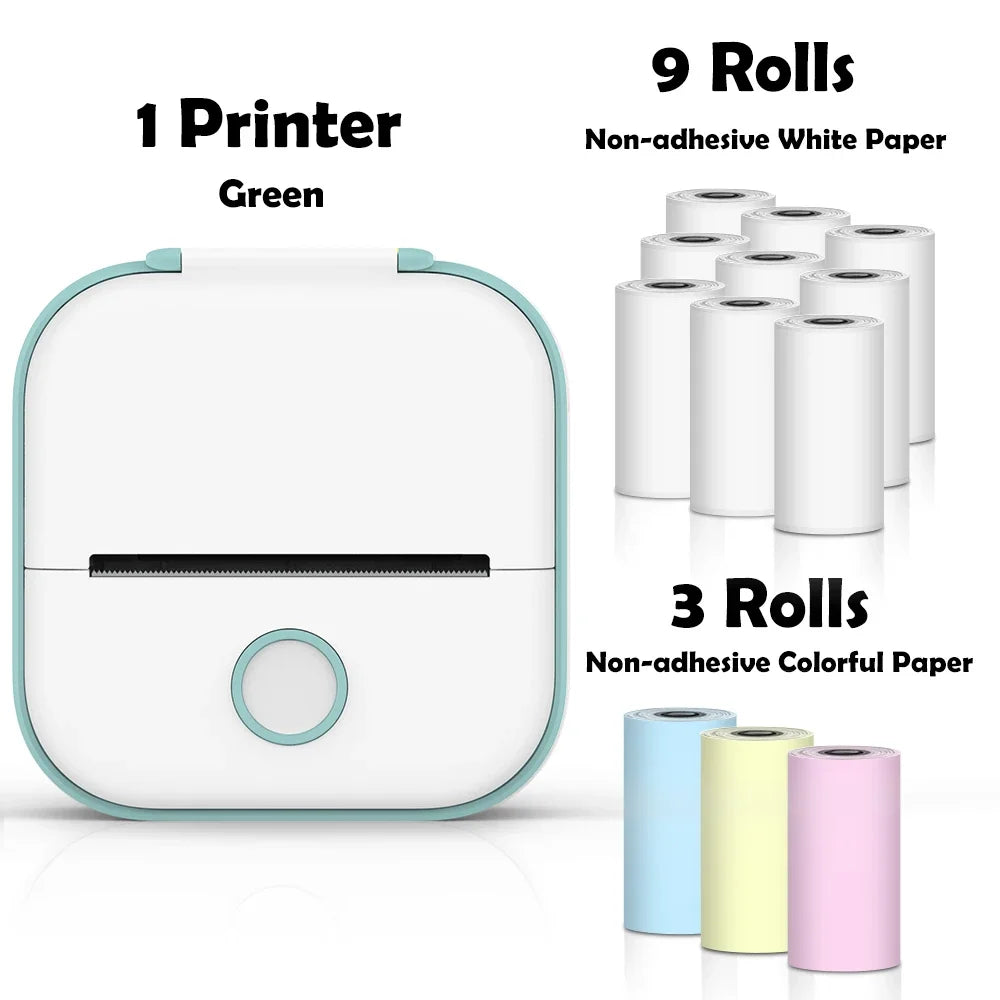 T02 Mini Wireless Pocket Printer – Inkless Sticker & Label Printer