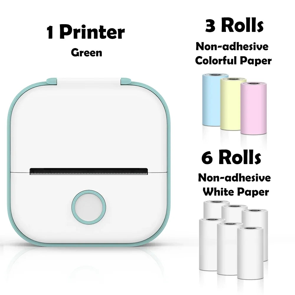 T02 Mini Wireless Pocket Printer – Inkless Sticker & Label Printer