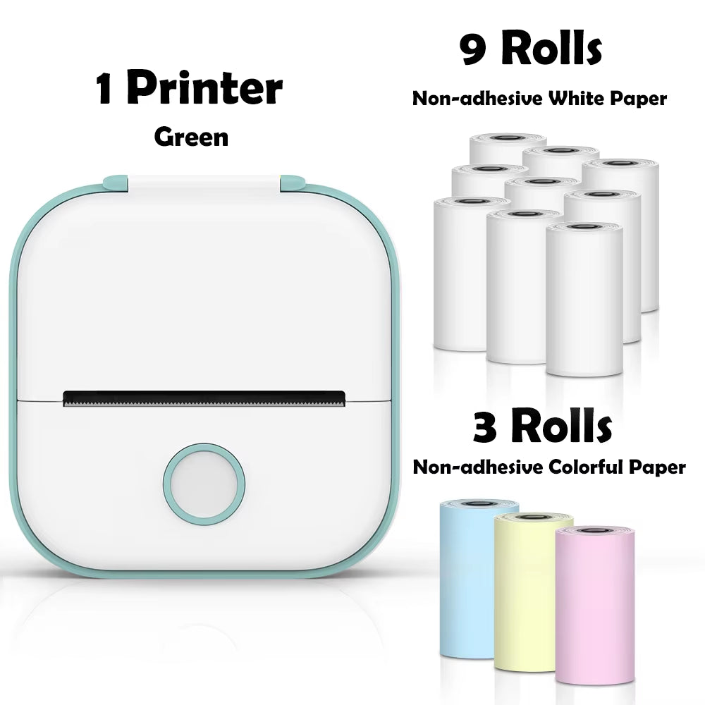 T02 Mini Wireless Pocket Printer – Inkless Sticker & Label Printer