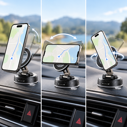 360° Magnetic Car Phone Holder – MagSafe Compatible