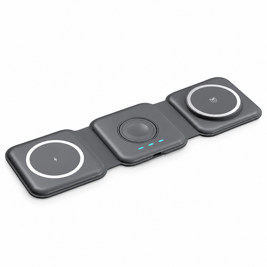 3-in-1 Foldable Magnetic Wireless Charger – MagSafe Compatible