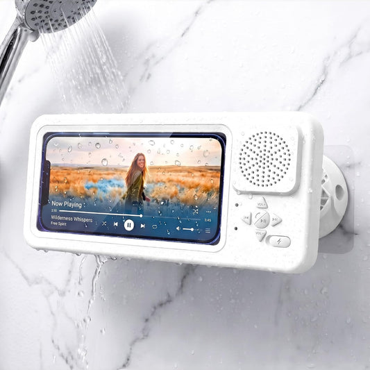 Waterproof Wireless Bluetooth Speaker with Shower Phone Holder