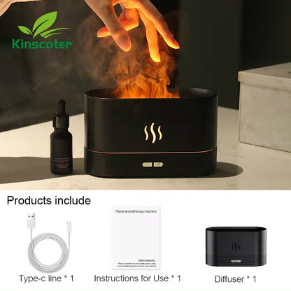 "FlameGlow" Aroma Diffuser & LED Lamp