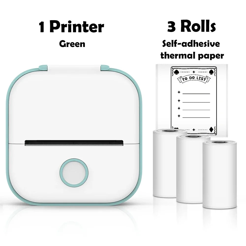 T02 Mini Wireless Pocket Printer – Inkless Sticker & Label Printer