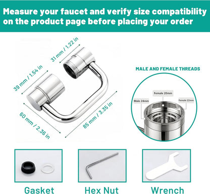 Faucet Extender for Toddlers,1080° Swivel 2-Spray Sink Aerator (Black)